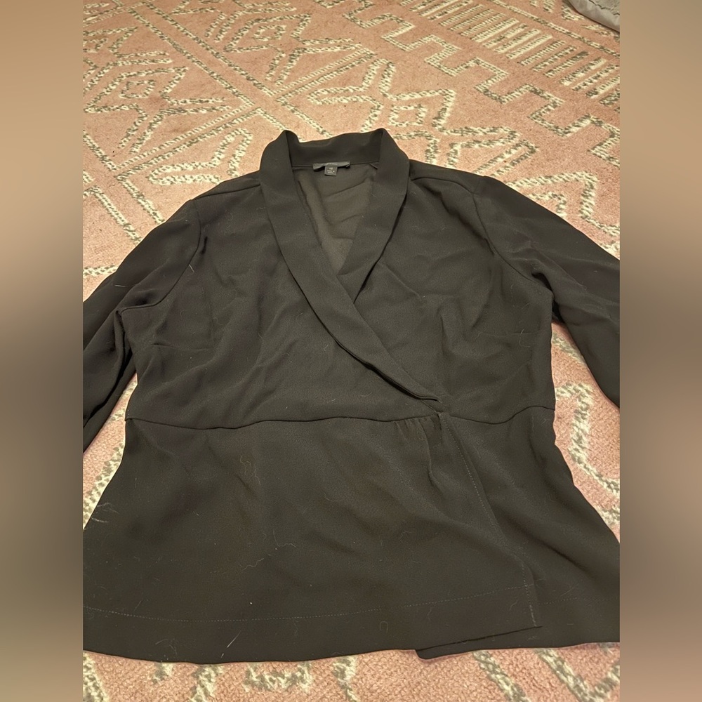 J Crew black wrap shirt size 12